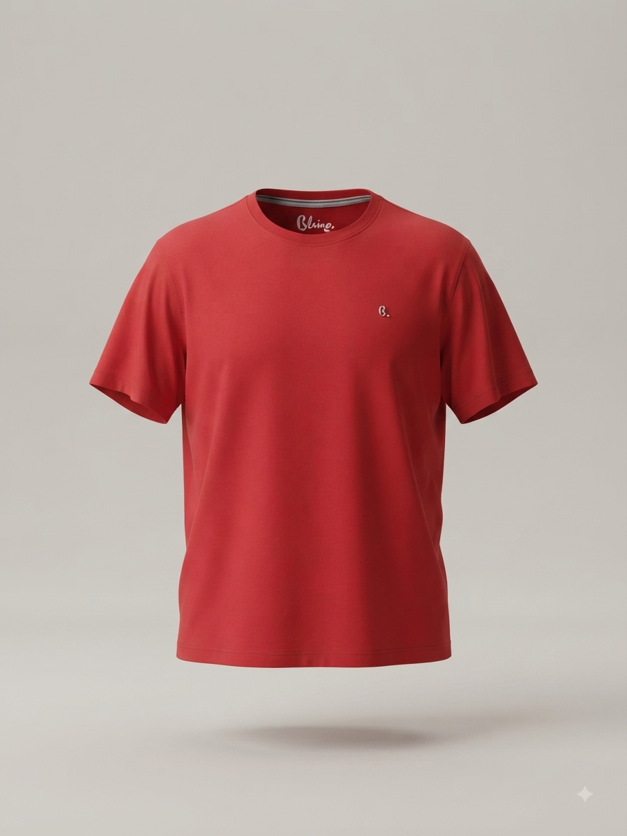 Harmont & blaine T-shirt rouge classique à petit logo brodé