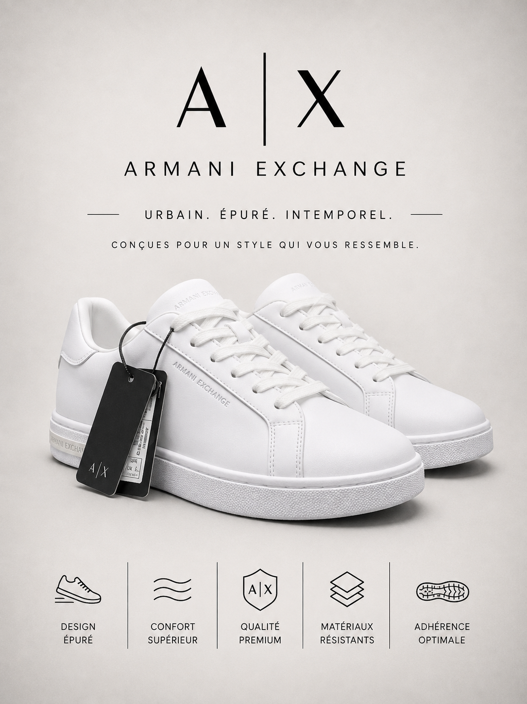 ARMANI EXCHANGE | Baskets Basses "Urban" Blanches