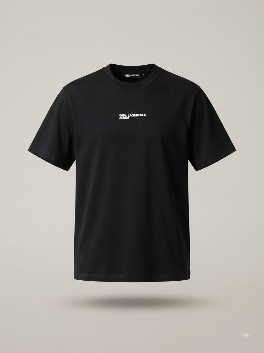 Karl Lagerfeld Jeans - T-shirt noir à logo contrasté