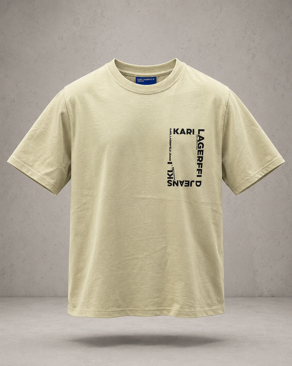 Karl Lagerfeld Jeans — T-Shirt Logo Rectangulaire (Beige)