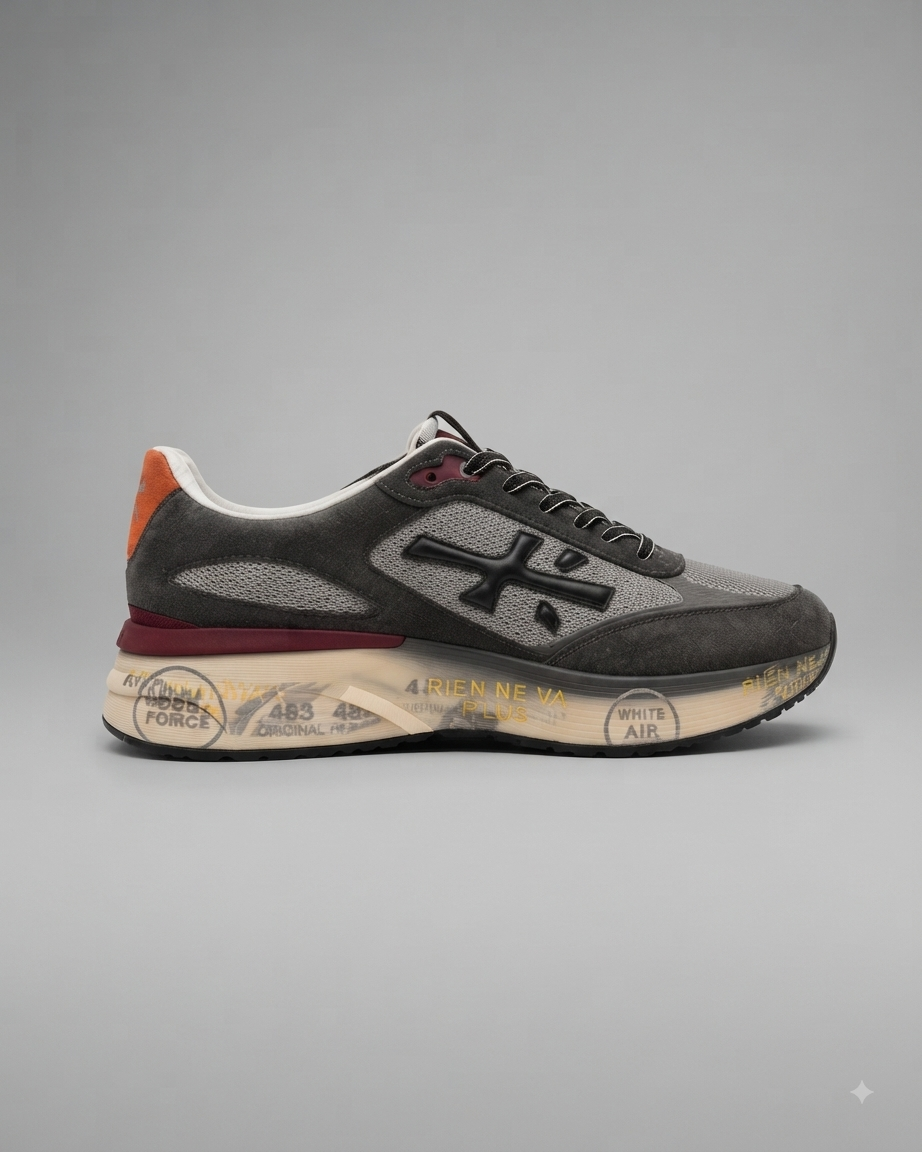 PREMIATA | Baskets Basses "Mase" Gris Charbon