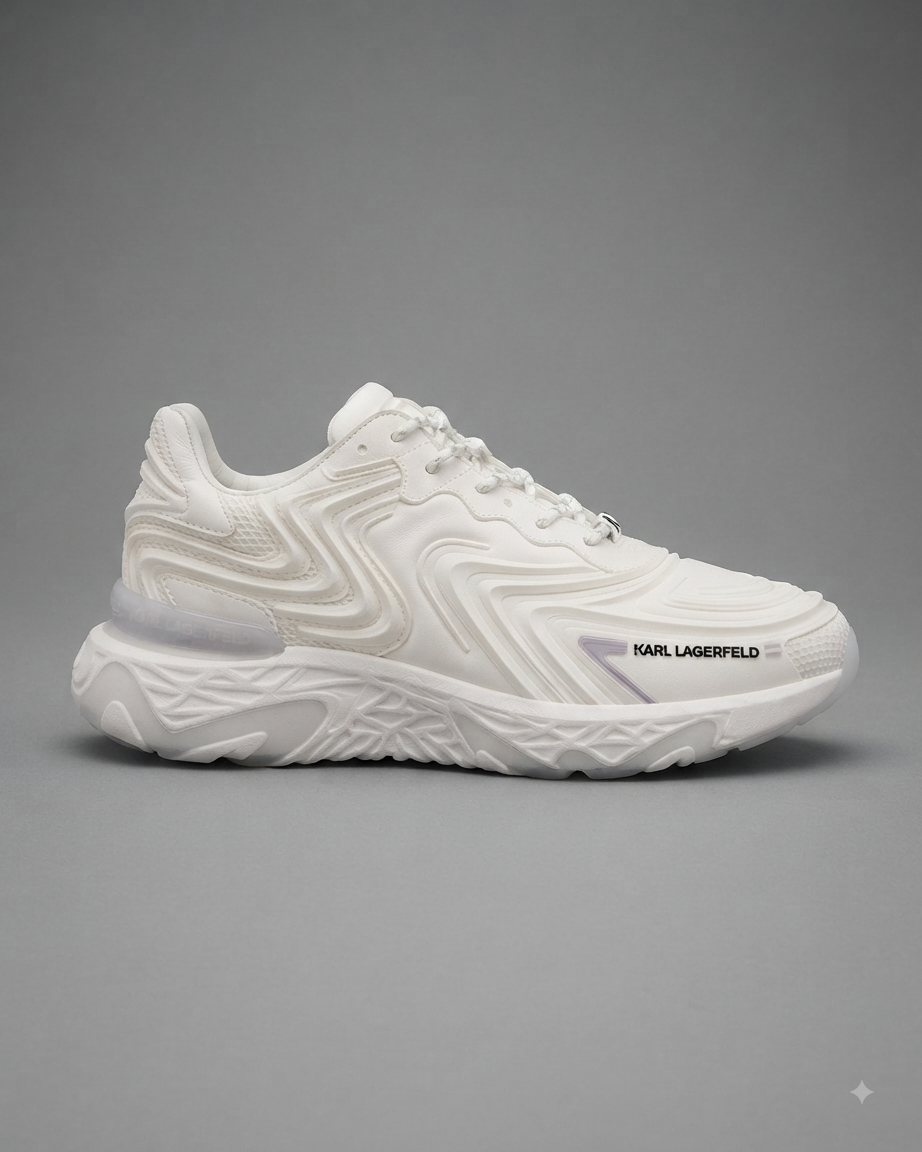 KARL LAGERFELD | Baskets Basses "Ventura" Blanches Sculpturales