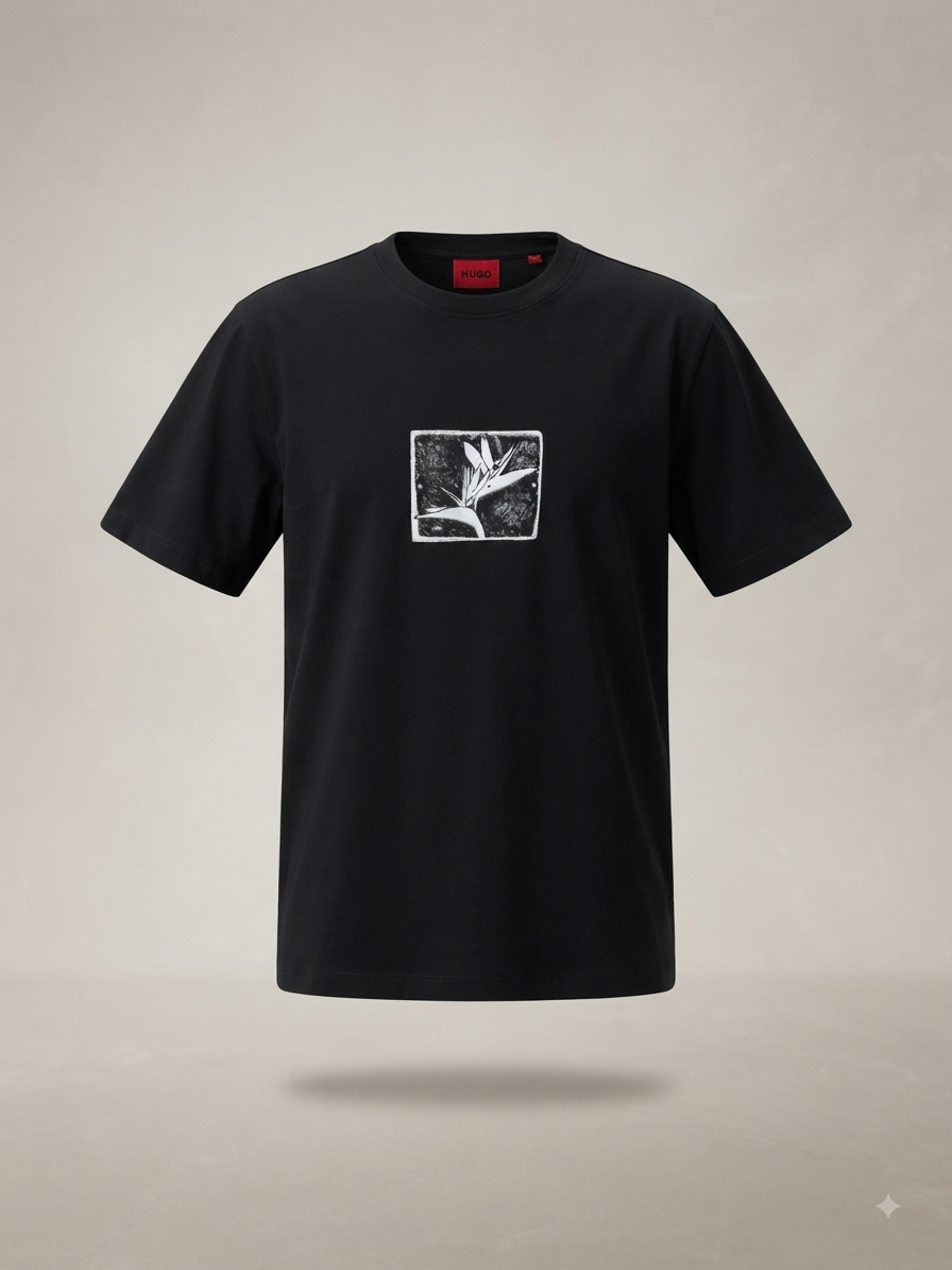 HUGO — T-Shirt Noir Graphic Print