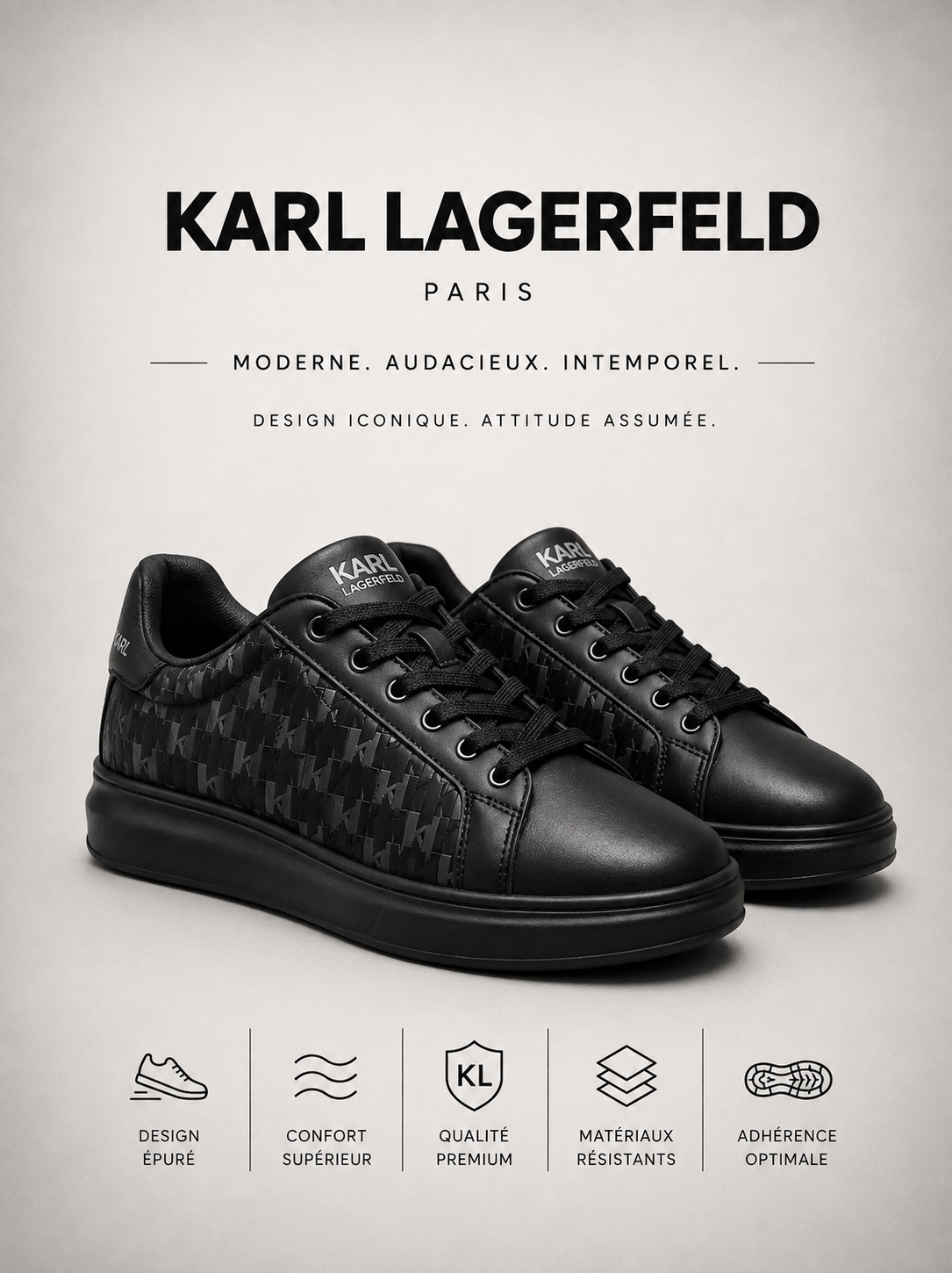 ARMANI EXCHANGE | Baskets Basses "Urban" Noires Onyx