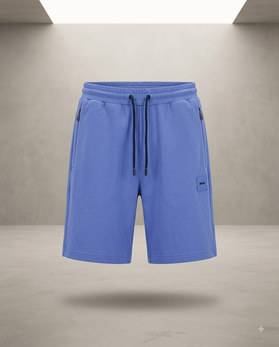 BOSS — Short de Jogging en Molleton à Poches Zippées (Bleu Clair)