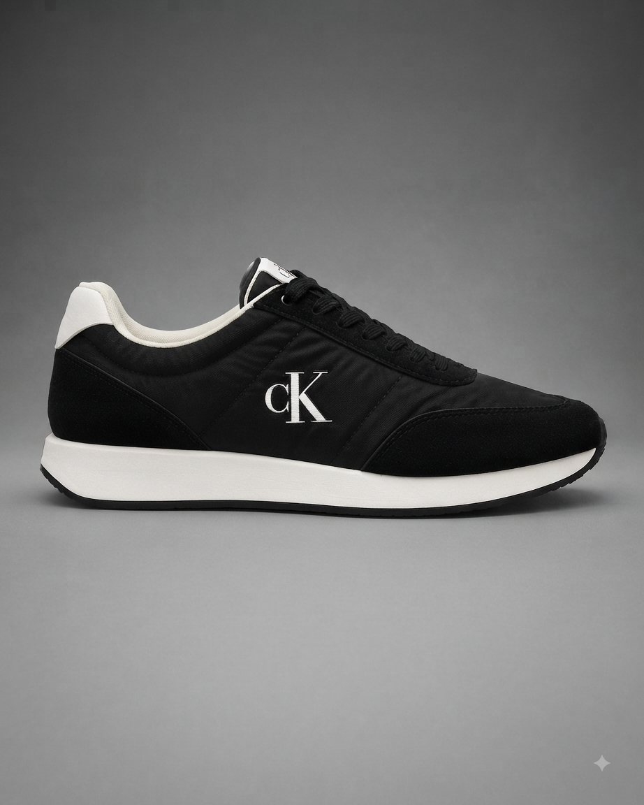 CALVIN KLEIN | Baskets Basses "Runner" Noires & Blanches