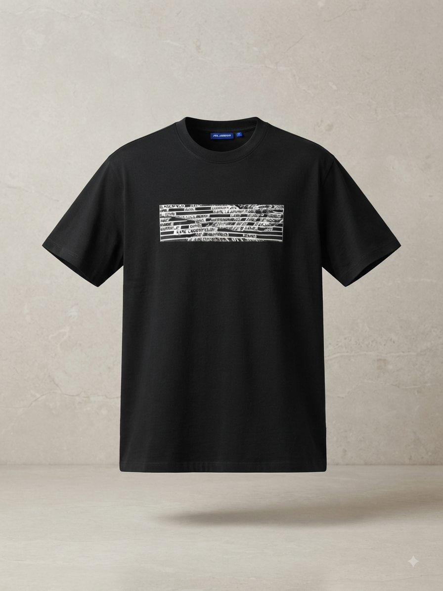 Karl Lagerfeld - T-shirt noir à imprimé graphique texturé