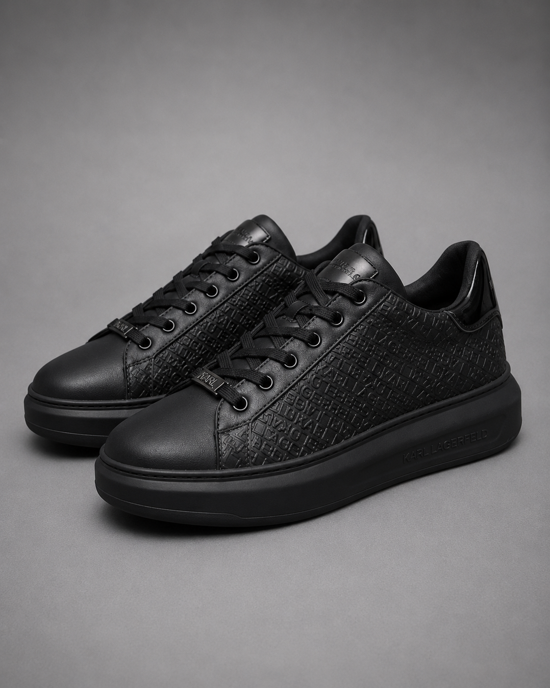 KARL LAGERFELD | Baskets Basses "Monogram" Noires Totales